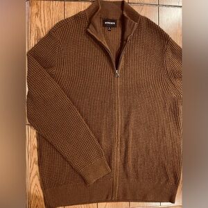 EUC Men’s Bonobos Full Zipper Cardigan, brown, size XL